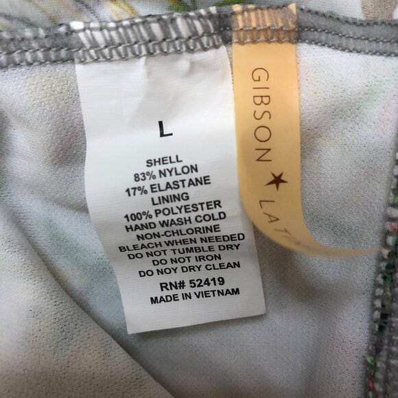 Gibson Latimer Tankini Bathing Suit Top Sz Large Tropical Floral Escape FLAW Tag - Picture 7 of 15